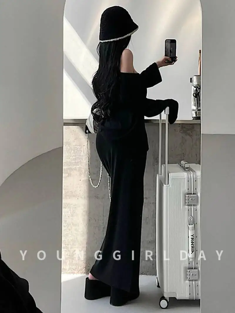 Luie Stijl Grote V-hals Losse T-shirt Top Hoge Taille Lange Zoete Mode Vrouwen Jurk Elegante 2025 Nieuwe Zoete Tops Mode 7IZY