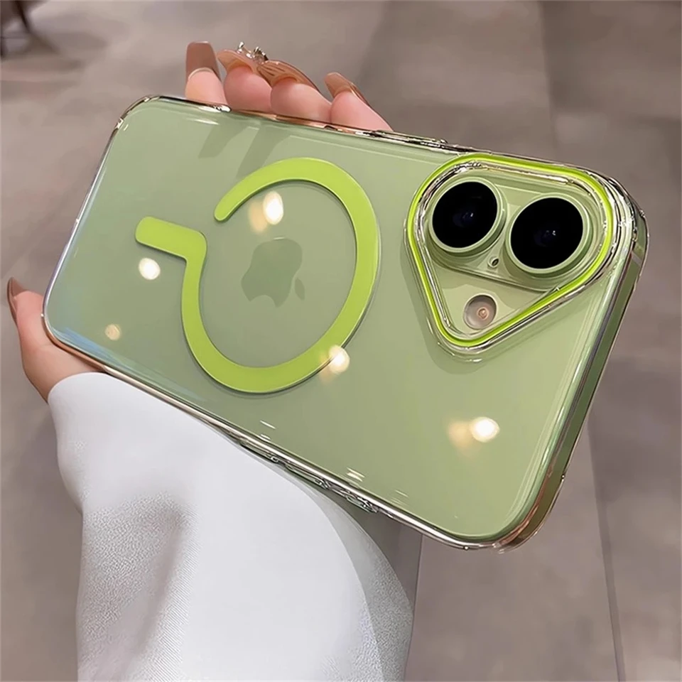 Funda Transparente Ultra Delgada Rígida PC Magsafe para iPhone 17 Pro Max Air 13 14 15 16 Plus a Prueba de Golpes 6