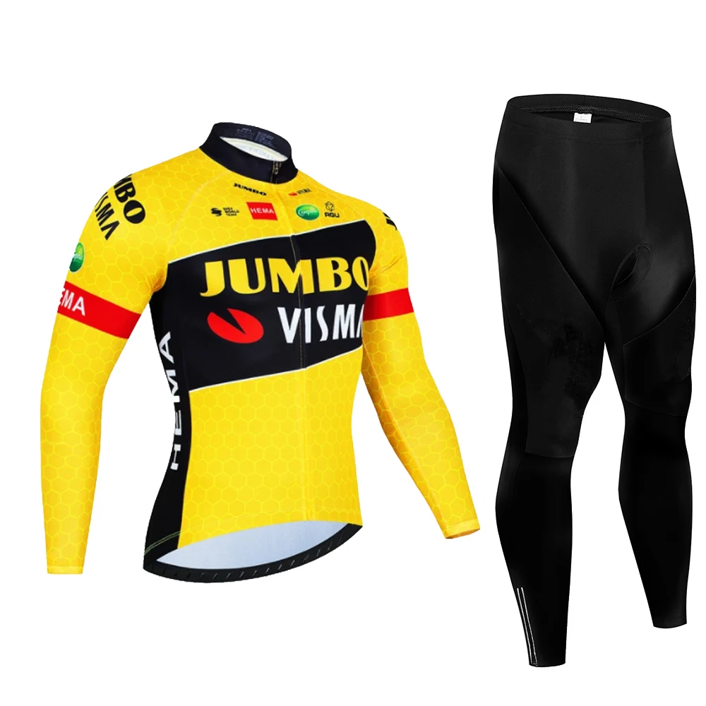 2024Pro New Cycling Jersey Set Men Long Sleeves Bike Suit 19D Gel Pad Pants Autumn MTB Maillot Ciclismo Clothing Bicycle Uniform