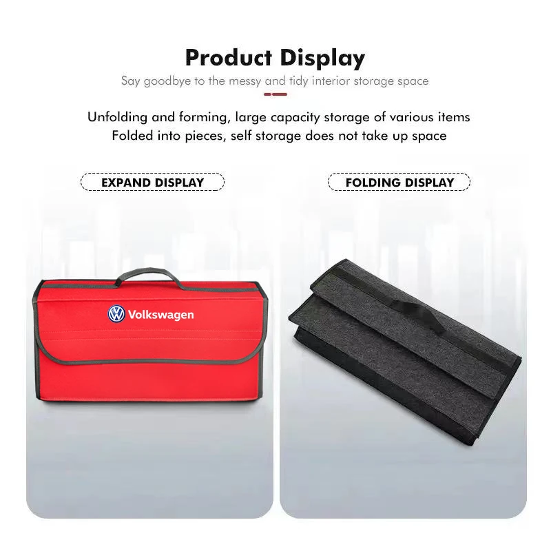 صندوق منظم أدوات السيارة حقيبة تخزين قابلة للطي صندوق أدوات لسيارة VW GTI Polo Golf Passat Tiguan Arteon Touareg Taigo Caddy Jetta