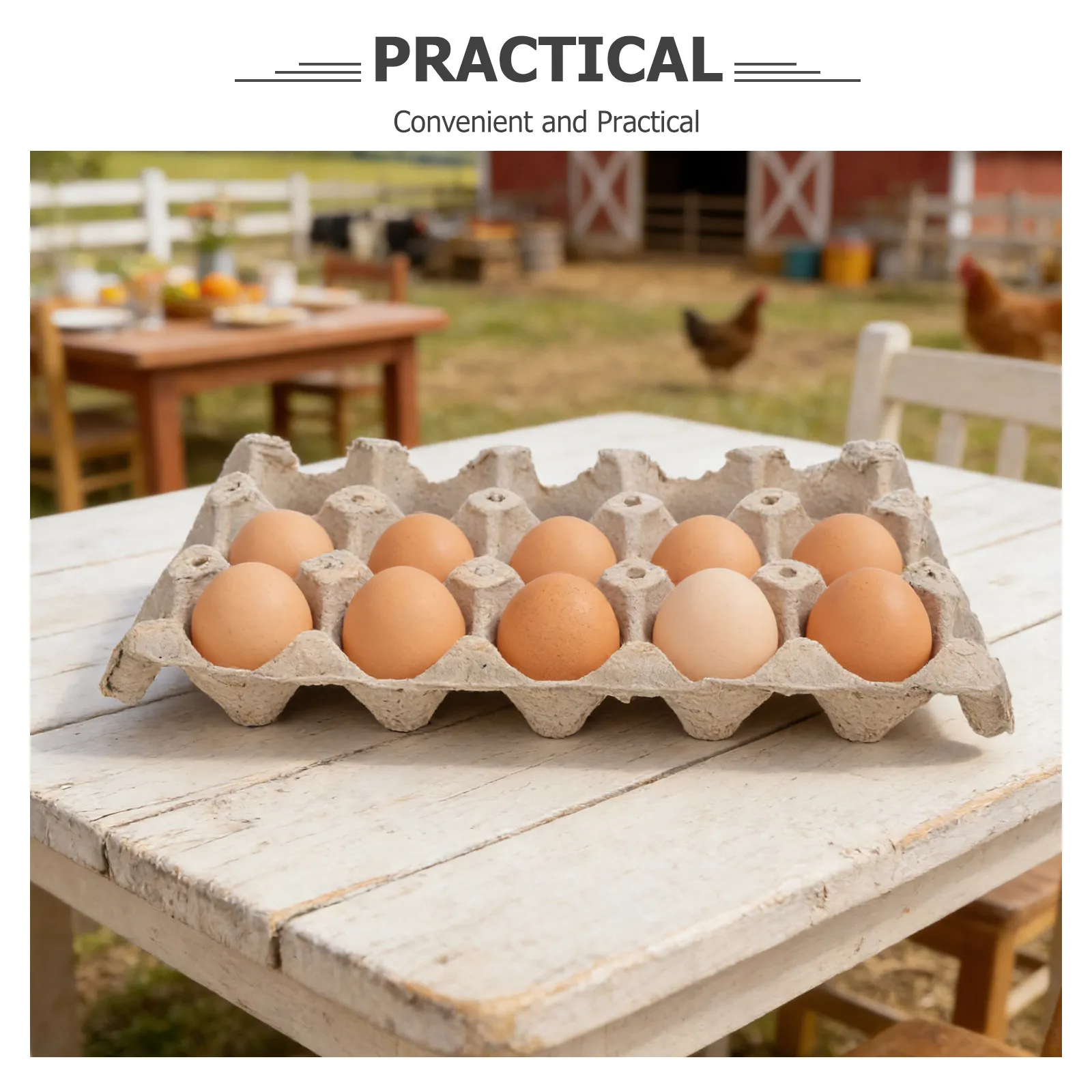 Egg Cartons 30 Pack Paper Pulp Stackable Blank Fiber Trays for Chicken Egg Storage Farm Market Fridge