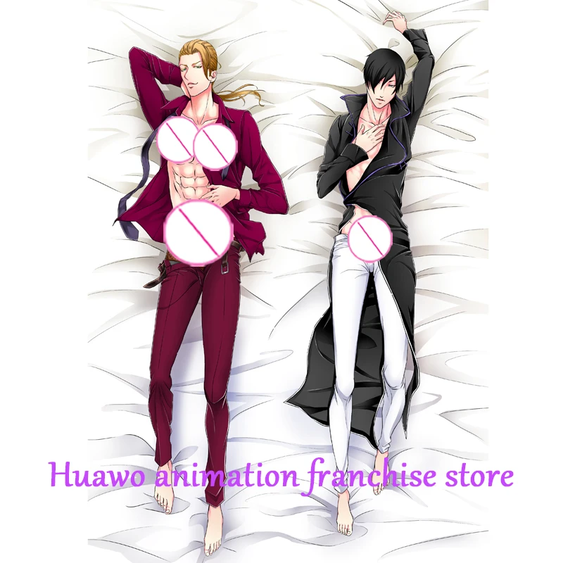 Dakimakura Anime Pillow Case Long-Haired Boy Pillow Cover Halloween Christmas Decoration 2023