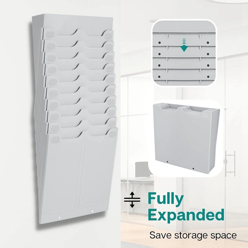 T04C-Retractable Attendance Rack Punch Card Holder Attendance Card Holder 20 Position Punch Card Holder Card Holder Employee