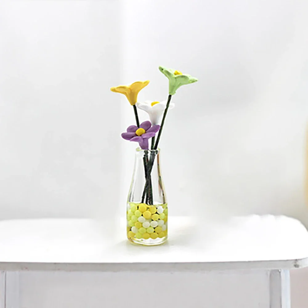1 Stuks 1/12 Poppenhuis Miniatuur Daisy Bloemstuk Vaas Model Speelgoed Voor Poppenhuis Accessoires Decoratie