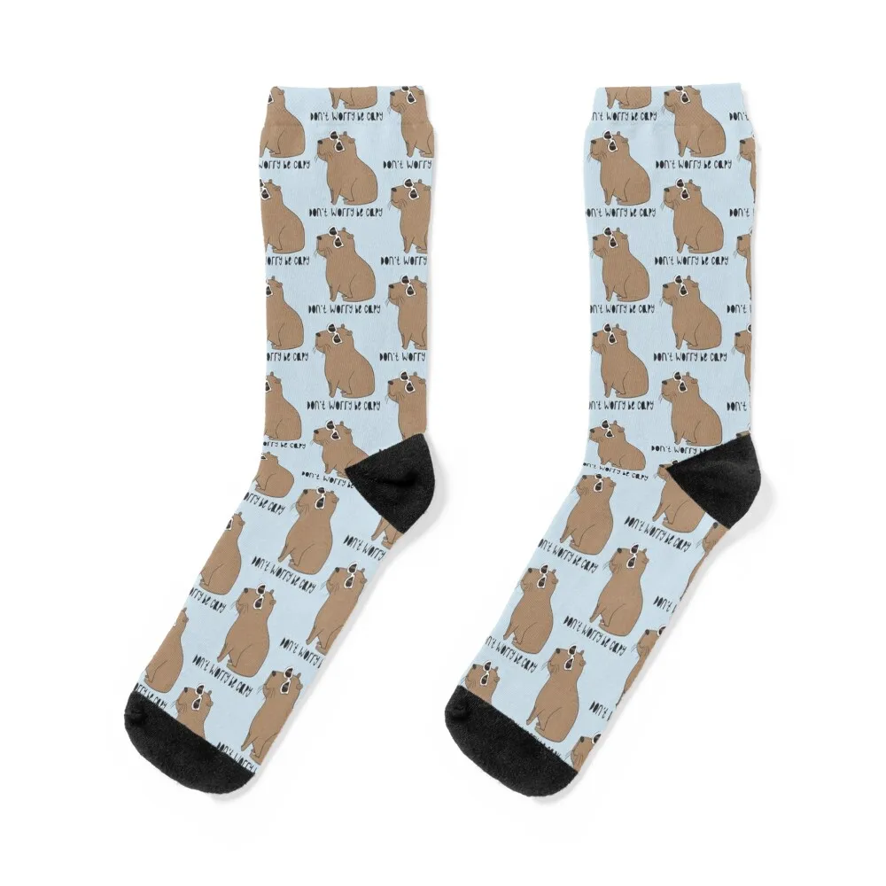 

Don_t Worry, Be Capy Awesome Cute Capybara Gift Socks Wholesale heated crazy Men Socks Luxury Brand Women's