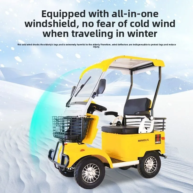 Small bus, elderly electric four-wheel transportation car, home elderly pick up and drop off children, battery power