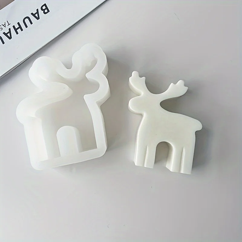 3D Christmas Tree Deer Snowman Candle Silicone Molds Pine Tree for Epoxy Resin Casting DIY Aromatherapy Candles silicone mold