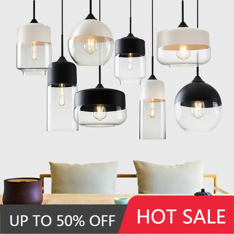 Nordic Pendant Lamp Modern Glass Hanging LED Light Fixtures For Restaurant Living Bedroom Indoor Decoration Luminaire Suspension
