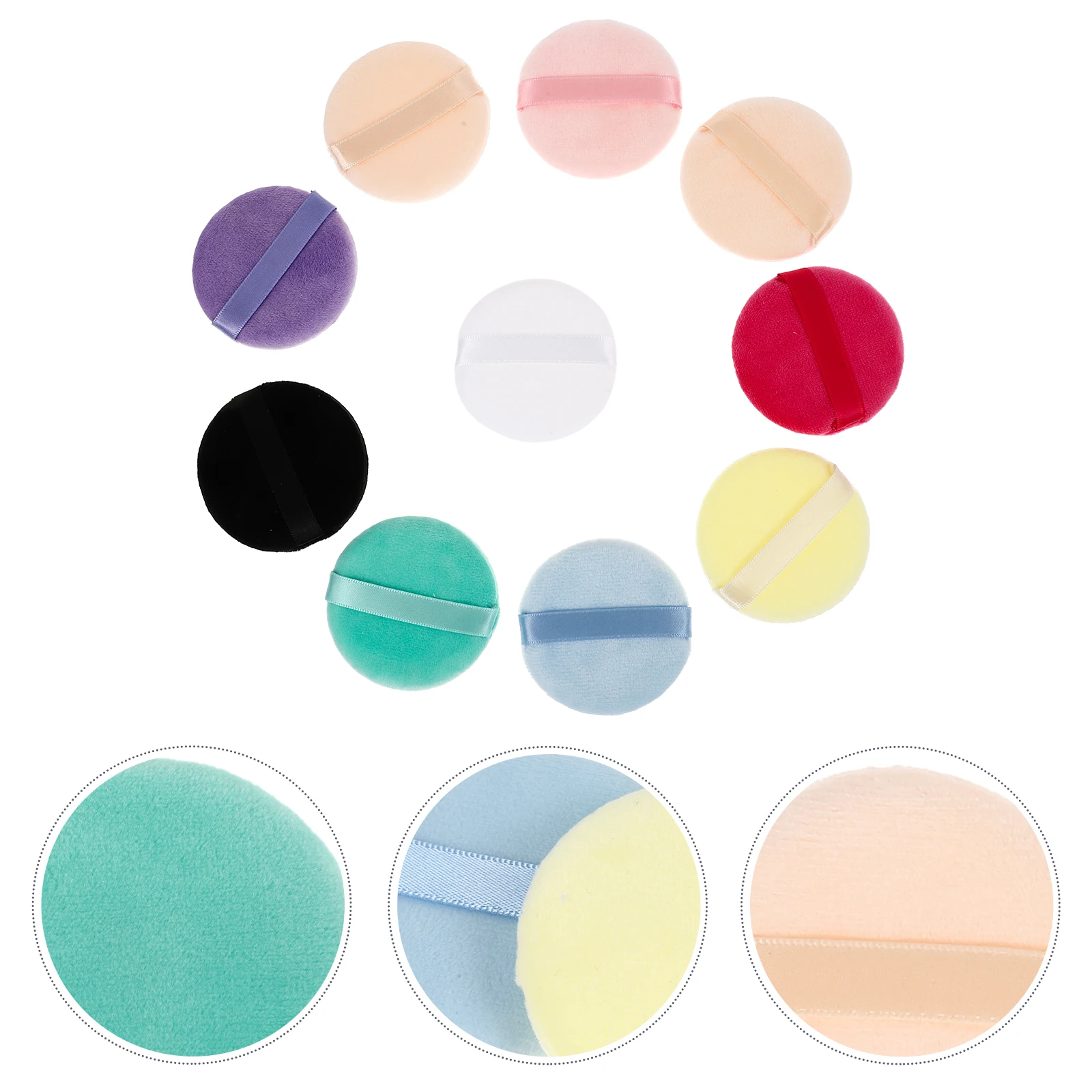 10 Stuks Make-Up Bladerdeeg Set Zacht Comfortabel Gezicht Cosmetica Pads Kleine Losse Poeder Applicators Makeup Tools Voor Thuis En Salon Gebruik