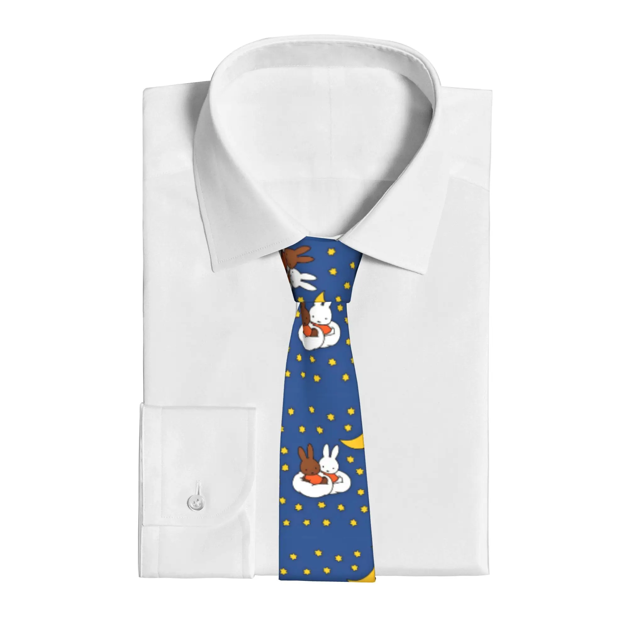 Cute Cartoon Pattern Miffyy  Men Neckties Silk Polyester 8 cm Classic  Neck Tie for Men Accessories Gravatas Wedding  Party