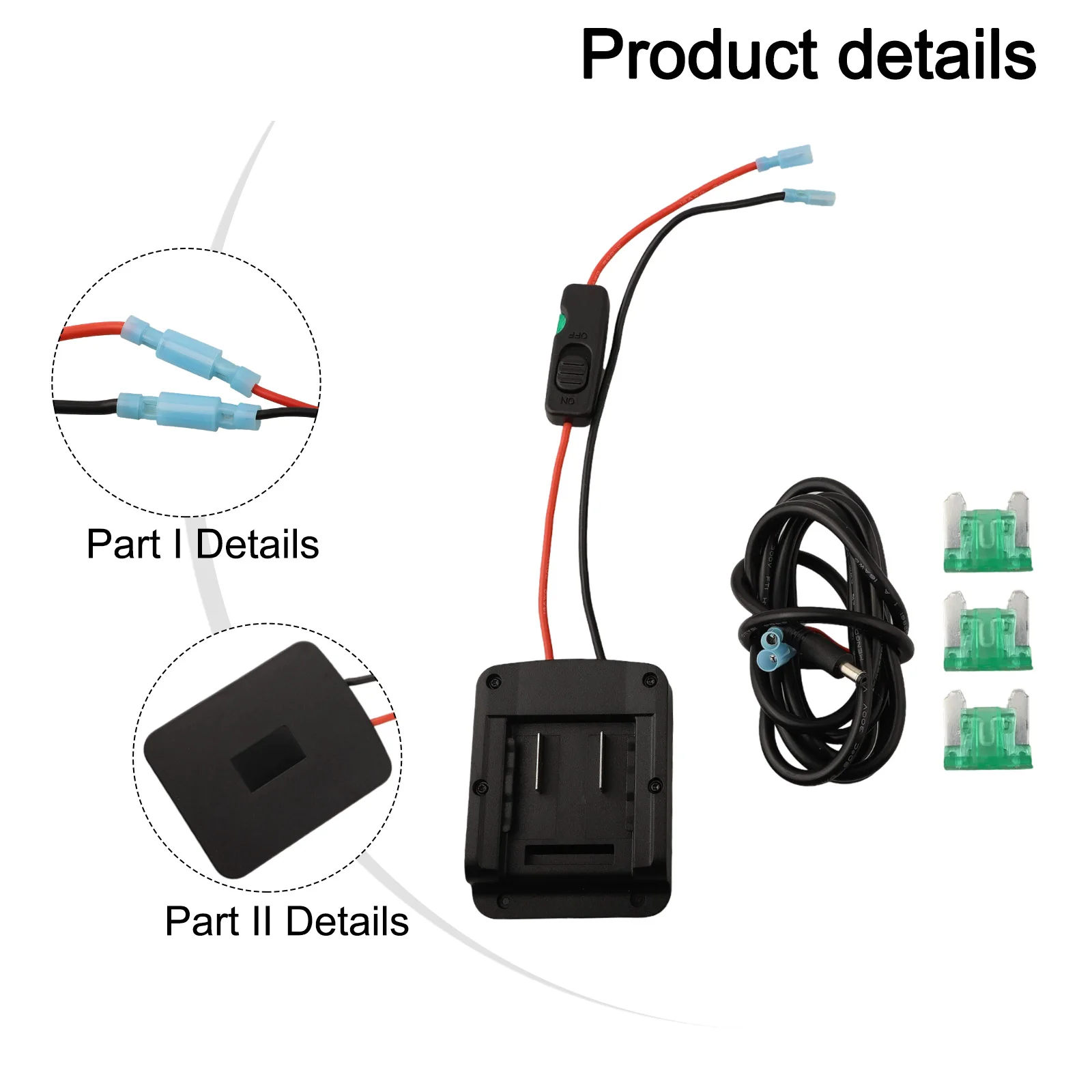 1pc Battery Adapter With Fuse Switch For Starlink Battery Adapter For Einhell Power X-Change 18V Dock Power Connector Tools