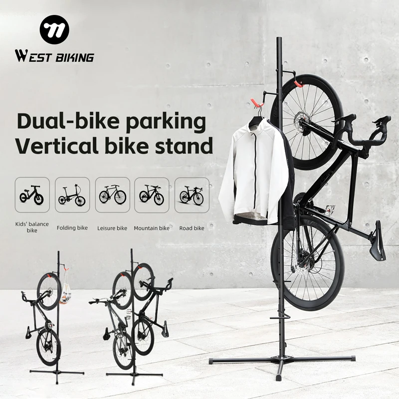 

WEST BIKING Mountain Bike Indoor Parking Stand Vertical Bicycle Display Ra Wall Mounted Dual Bike Support Braet Cycling Equipmen