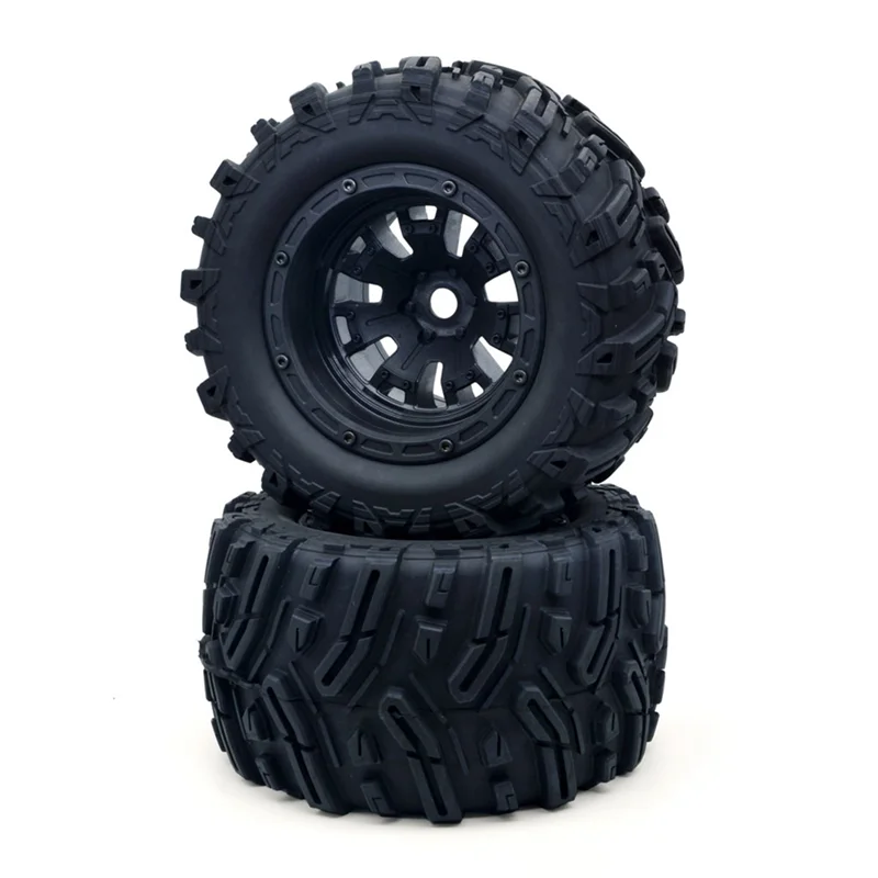 MX-07 2Pcs 188mm Tire Wheel Tyre 8752 8753 for MX-07 MX07 MX 07 1/7 RC Car Spare Parts Accessories,Black