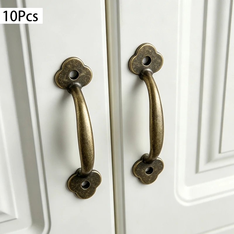 10Pcs Wooden Box Handles (Rectangular) for Drawers, Wardrobes, Jewelry Boxes, and Medicine Cabinets