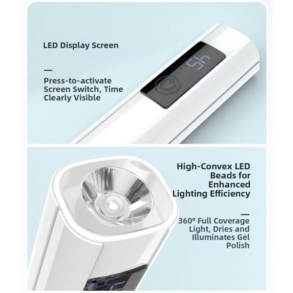 Quick Drying Mini Nail Dryer Light Single Finger 45s Timer LED Nail Lamp Portable Digital Display Nail Dryer Machine Household