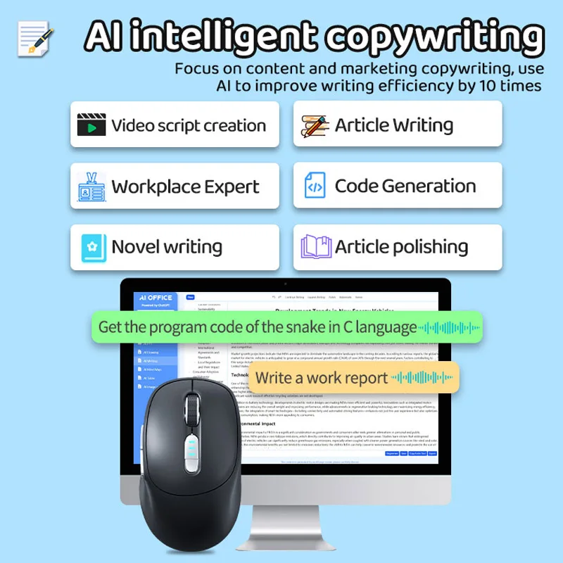 AI intelligent translation mouse intelligent voice computer mouse chat conversation text translation study abroad foreign langua