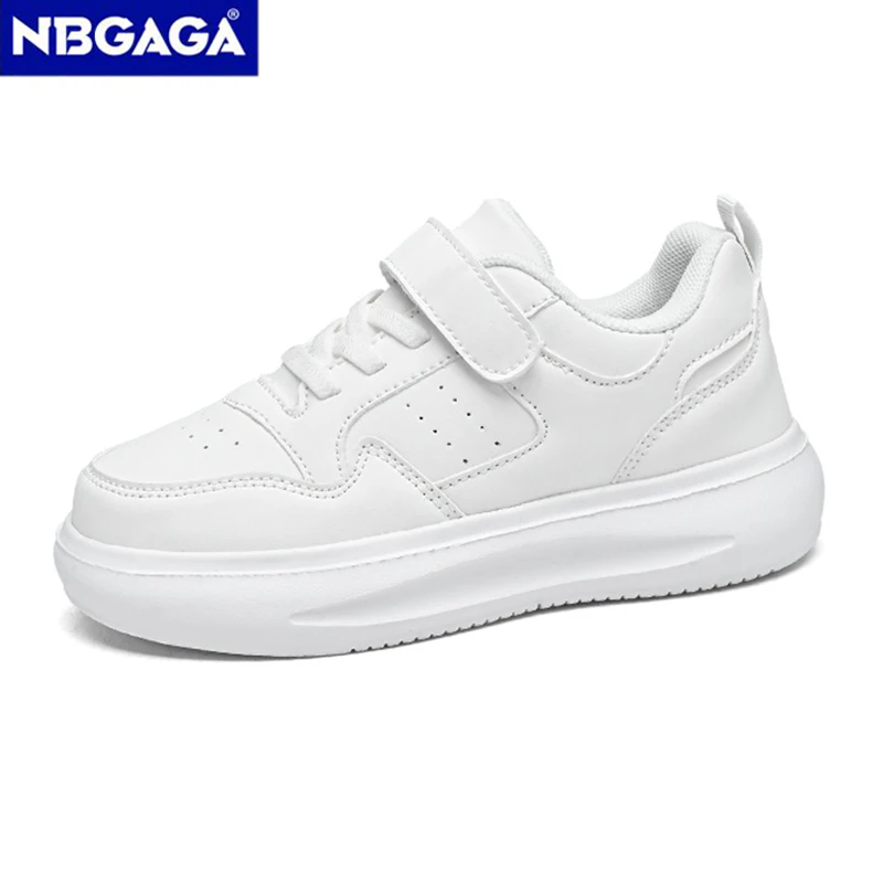 Four Season Leather Kid Sneaker Girls Sports Casual Shoes Children\'s Boys Board Shoes Soft Soled Small White Shoes