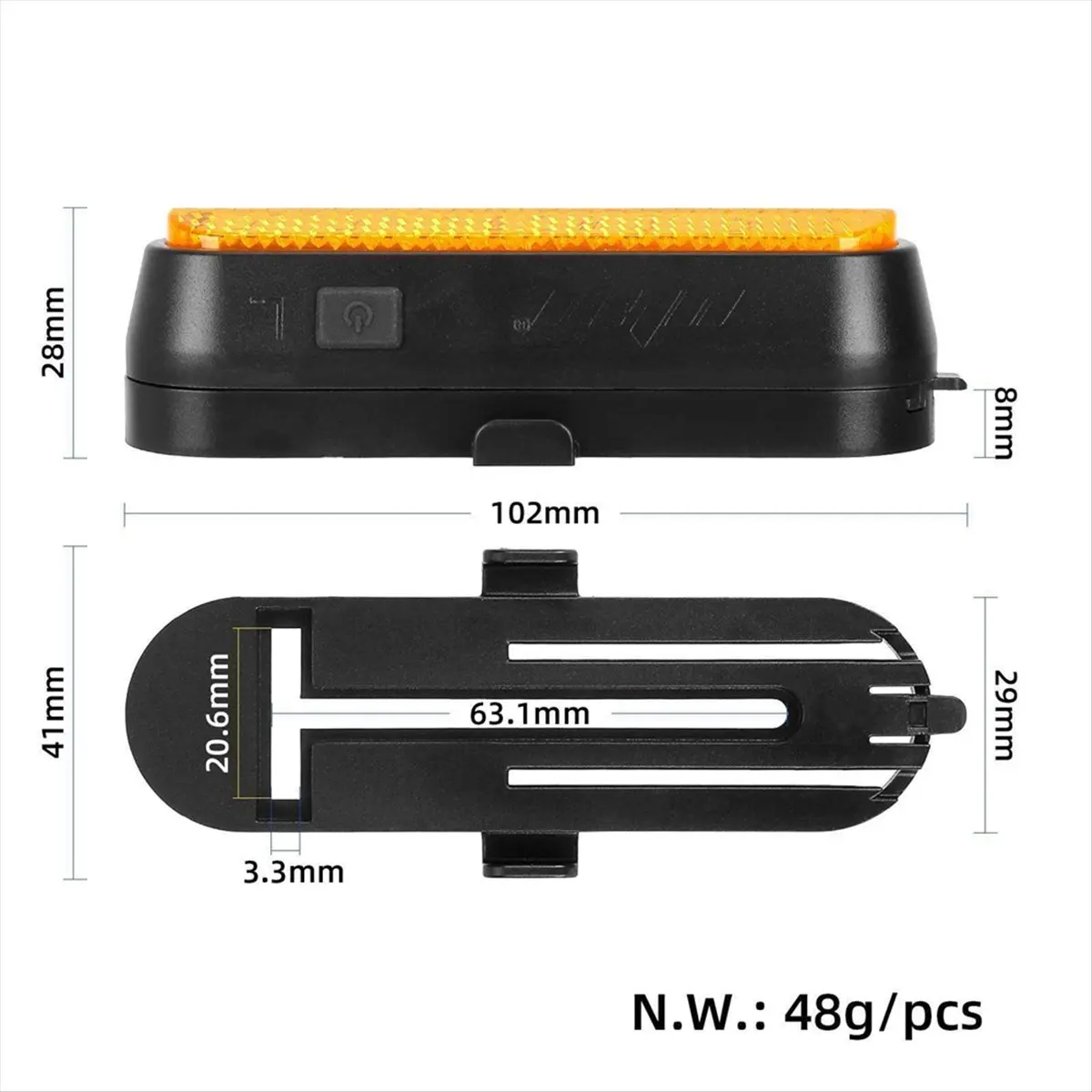 

AA74 Turn Signal Light USB Charging Warning Light for Electric Scooter/E-Bike Wireless Remote Control Safety Light Yellow