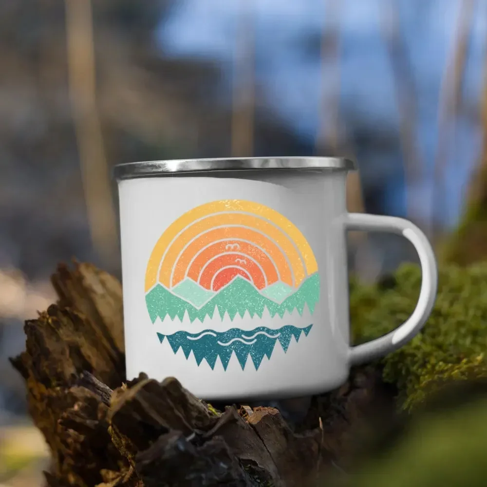 Adventure Together Camping Cup Personalised Mountain Enamel Coffee Mug Gifts Ideas For Camper Campfire Mugs Outside Outdoors