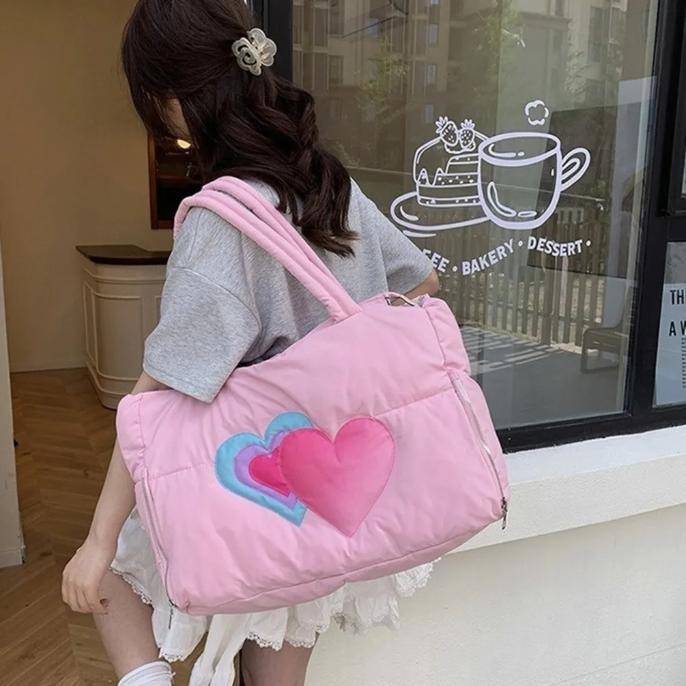 

Travel Bag Exquisite Puffer Tote Bag Soft Comfortable Shoulder Bag Large Capacity Shopping Bag Office
