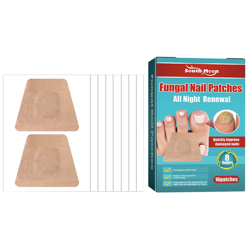 16pcs Nail Repail Sticker No-Glue Nail Care Night Patch Restores Appearance of Discolored Or Damaged Nails For Toenail Repair