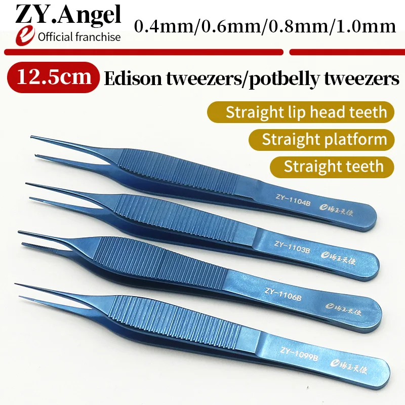 Nasal Ophthalmic Plastic Tweezers Double Eyelid Surgical Instruments Cosmetic Big Belly Plastic Tweezers Tissue With Teeth