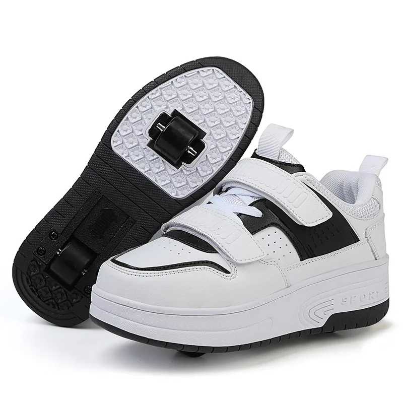 

Boys Girls Rage Shoes Four Wheel Student Edition Kids Roller Skating Shoes with Retractable Wheels Adult Walking Skating Shoe