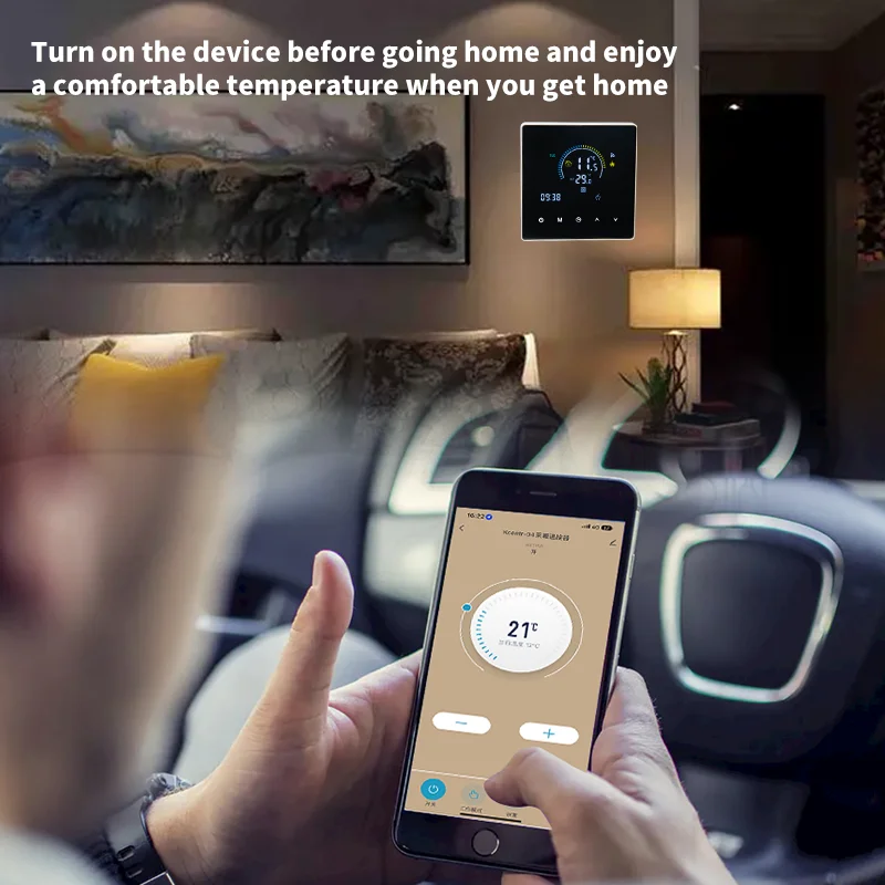منظم حرارة ذكي واي فاي ترموستات لتدفئة الأرضية شاشة LCD موفرة للطاقة تسخين المياه أرضية دافئة تويا مساعد المنزل الذكي