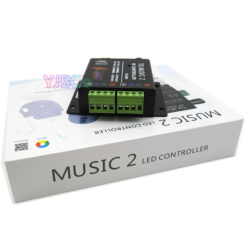 Controlador de tira LED TQ Music 2 RGB, control remoto inalámbrico RF, Audio y música, atenuador de cinta de luces, 3 CANALES, 12V, 24V, 18A, 2835, 5050