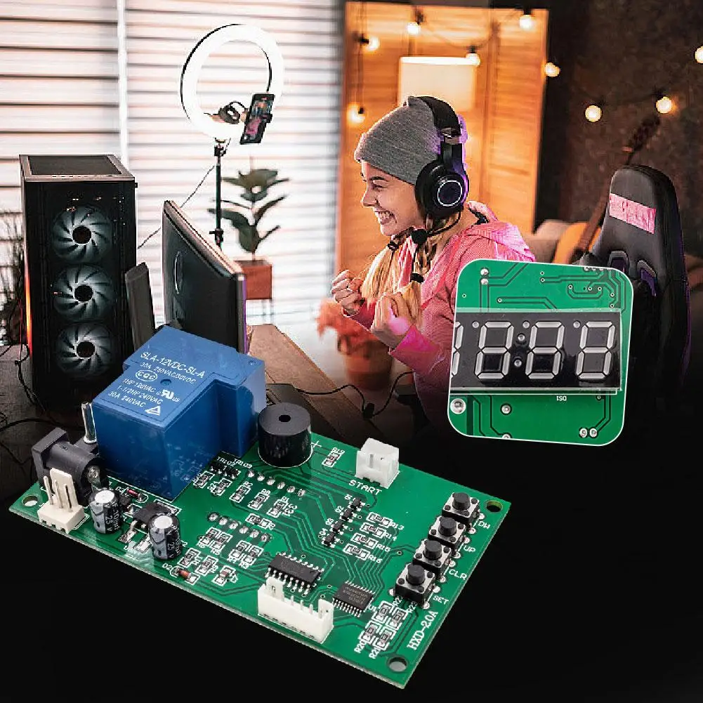 รีเลย์ตั้งเวลาโปรแกรมโมดูลรีเลย์หน่วงเวลา Cycle Timer รีเลย์หน่วงเวลา Delay Controller Board สมาร์ทหน้าแรกควบคุมเวลา PCB