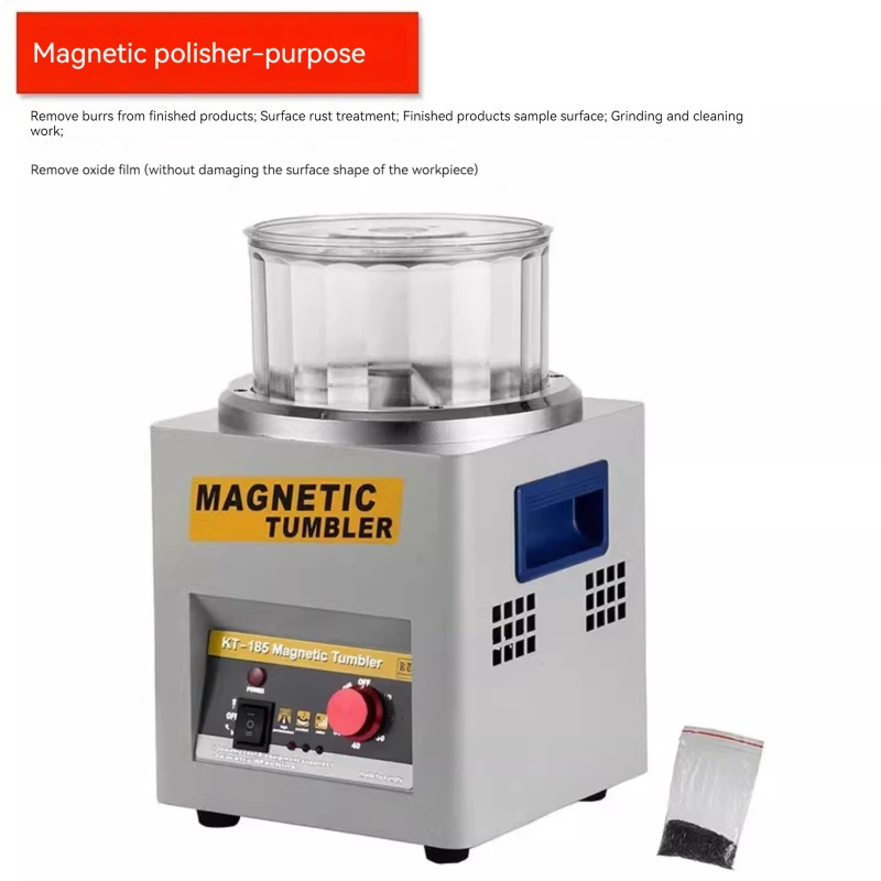 Magnetic polishing machine for gold, silver, copper jewelry, forward and reverse polishing, rust removal and deburring equipment