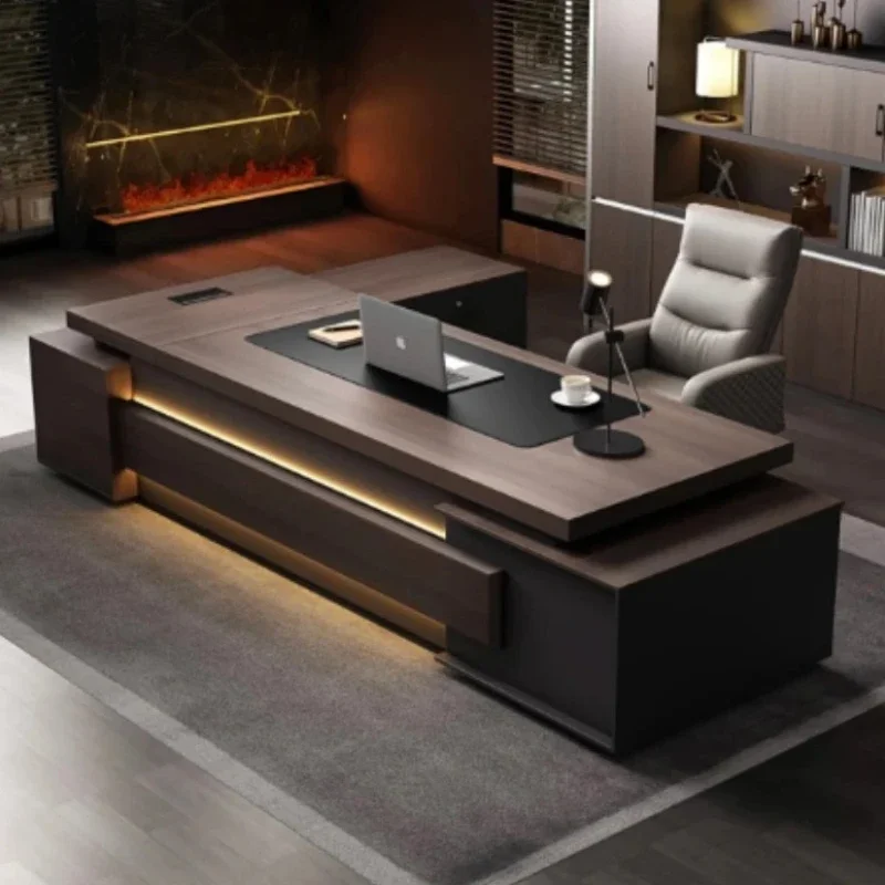 

Beautiful Wood Large Table Aesthetic Modern Luxury Reading L Shaped Desk Organizer Reception Escritorios De Oficina Furniture