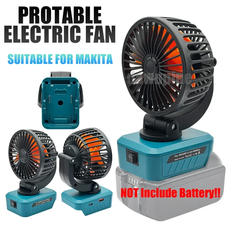 Akcesoria do elektronarzędzi Ładowarka USB typu C do telefonu komórkowego Power Bank Składany elektryczny wentylator biurkowy do akumulatora litowego Makita 18V