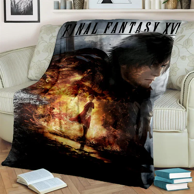 3D Final Fantasy Game Gamer FF14 HD Blanket,Soft Throw Blanket for Home Bedroom Bed Sofa Picnic Travel Office Cover Blanket 013