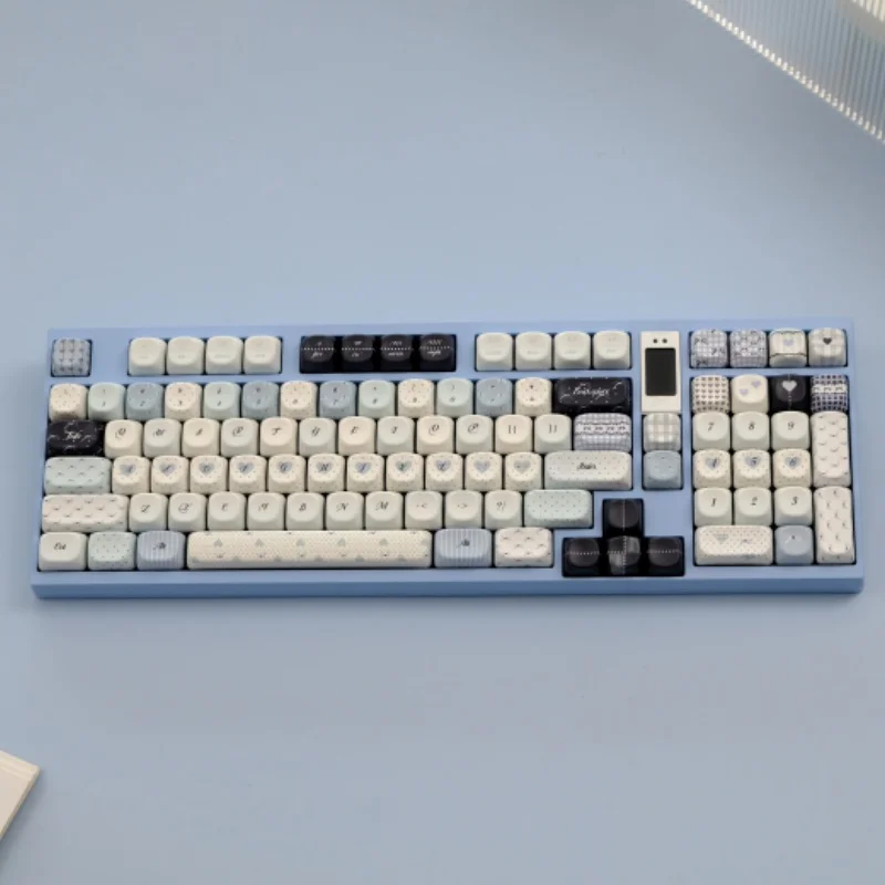 

126 Keys/set Polka Point Key Cap PBT MOA Profile Double Shot Keycap Thermal Sublimation Mechanical Keyboard for Customization