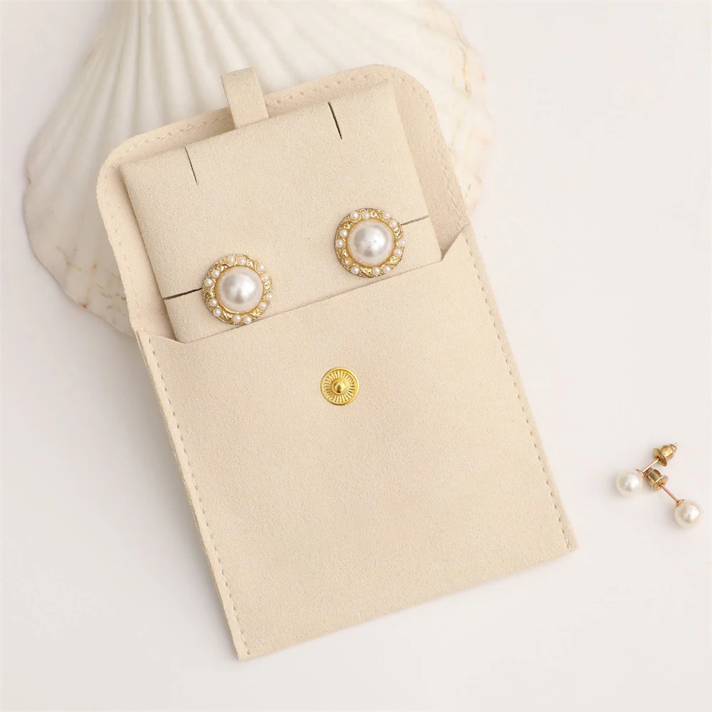 Microfiber Jewelry Pouch Suede Jewelry Small Envelope Bag With Rope Jewelry Packaging Pouch For Rings Wedding Gift Bags