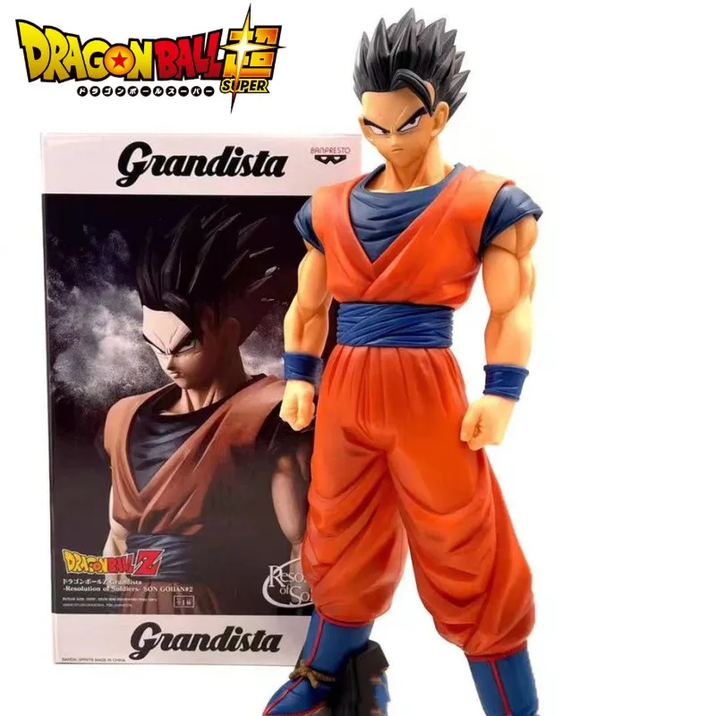 New Original Bandai Dragon Ball Z Son Gohan Figure Grandista Resolution Of Soldiers Ver 2.0 Dbz Pvc Modle Birthday Gift