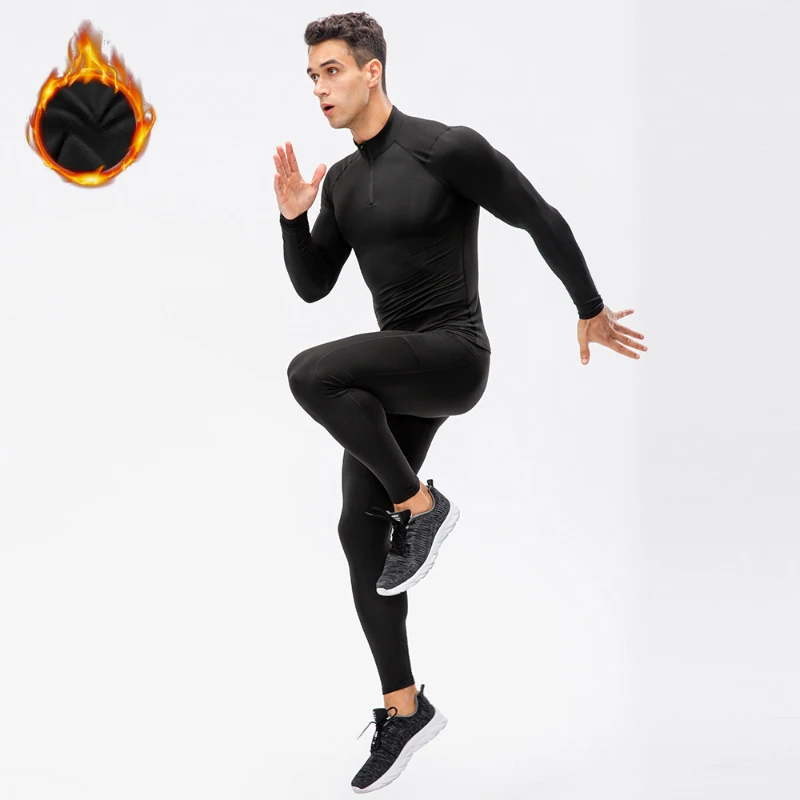 Fanceey Winter Thermal Underwear Men's Clothing Sportswear Suits Winter Inner Wear Clothes For Tracksuit Men's Compression Suit