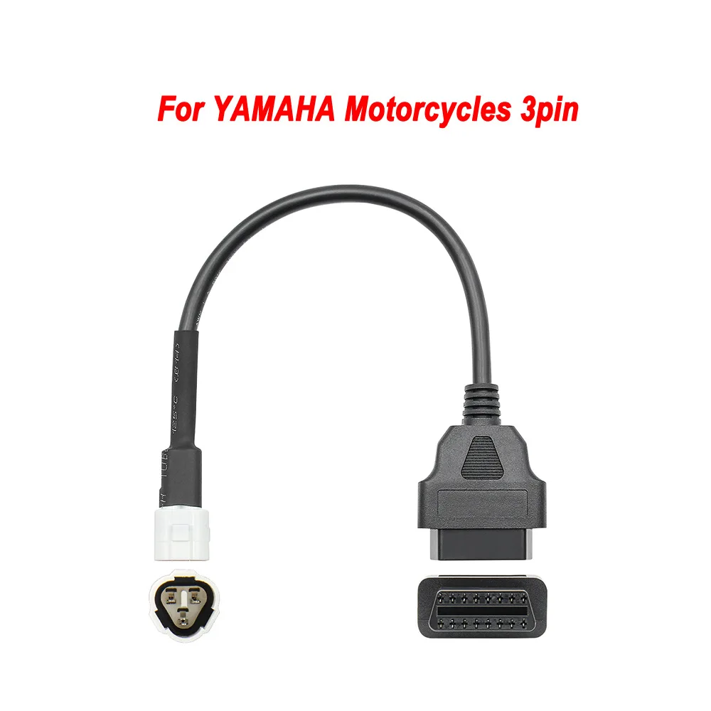 3 Pin To 16 Pin OBD2 Connector Motorbike Diagnostic Cable OBD Fault Code Reader Adaptor Extension Cable for Yamaha Motorcycle