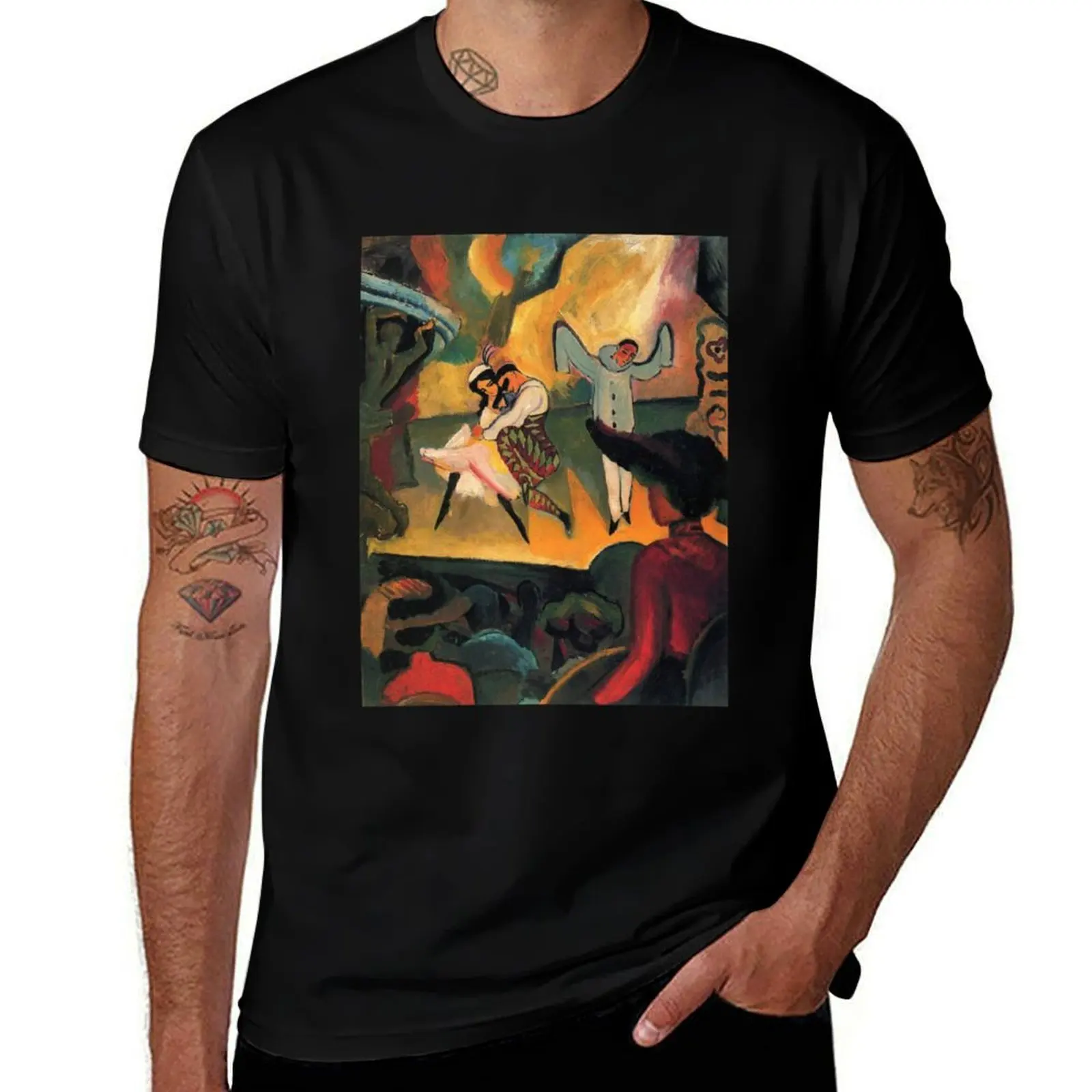 Vintage August Macke Ballet 1912 T-Shirt Casual Soft Cotton Short Sleeve Tee