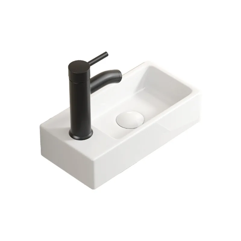 Ceramic wash basin, small apartment bathroom table basin single basin, balcony square wash basin