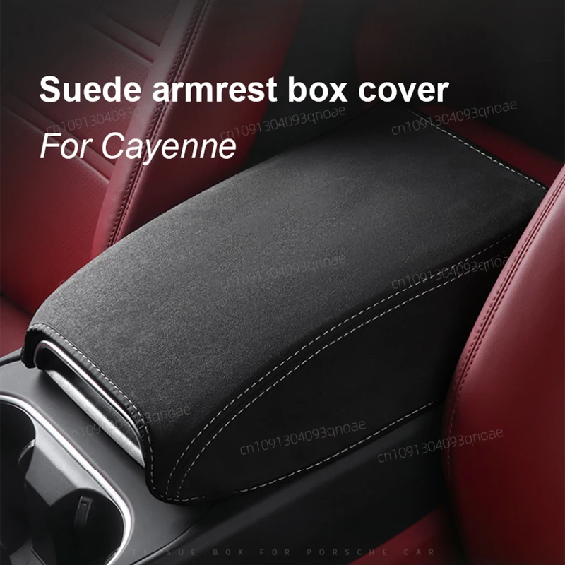 

For Cayenne Suede Car Armrest Box Cushion Cover Interior Center Console Armrest Protective Pad Shell Case