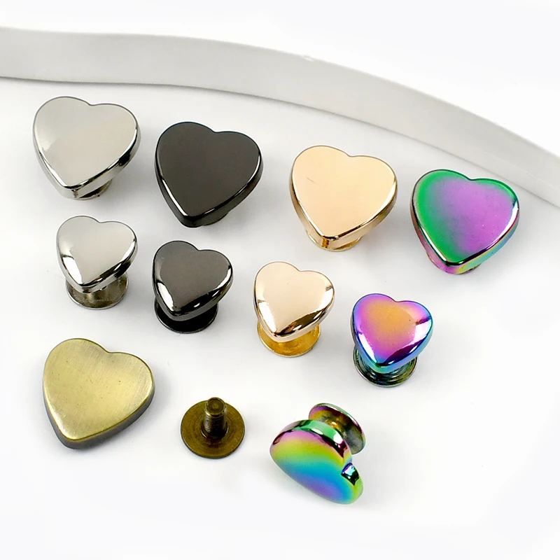 

10/20/50Pcs Meetee Heart Shaped Metal Willow Buckle Handbag Bottom Corner Nail Buckles Bag Hardware Decor DIY Bags Accessories