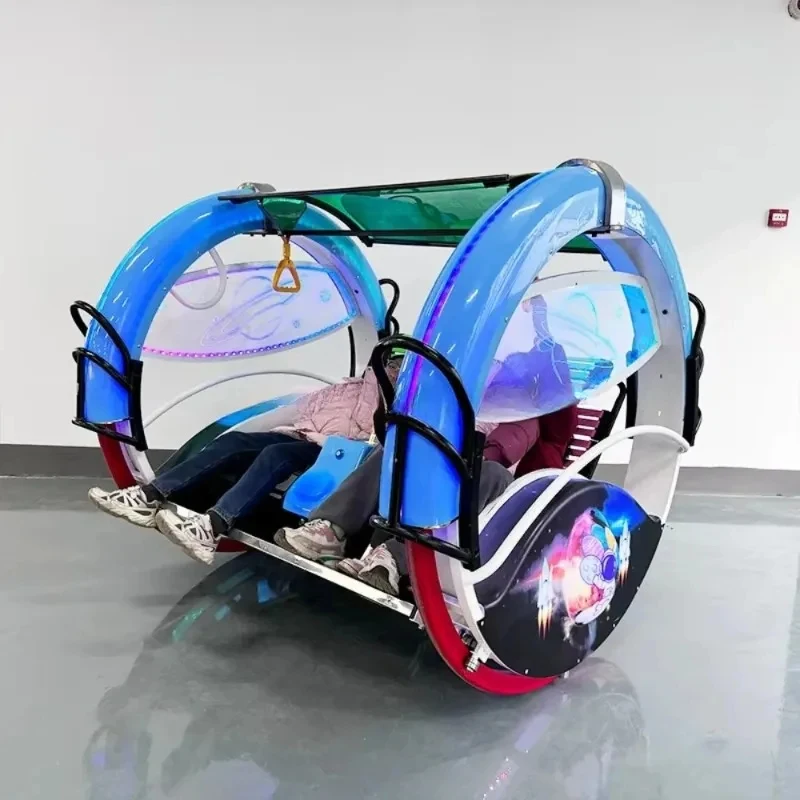Double occupancy PVC music bar Car roller coaster Indoor and outdoor use Children's night market amusement equipment