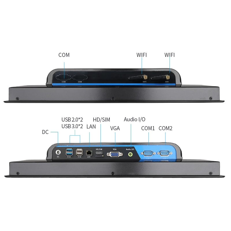 MSIPS Panel In-tel Dual Core AIO PC 10/ 12/ 15/ 17/19/ 21.5/ 22 Inch Industrial Panel PC All in One With Built-in Battery