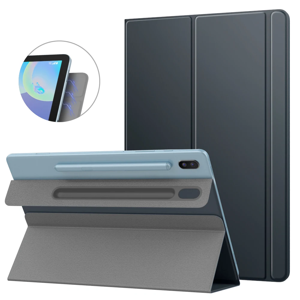 Etui do Samsung Galaxy Tab S6, ultracienka magnetyczna podstawka z uchwytem na ołówek do Galaxy Tab S6 Anti-Fall Smart Case