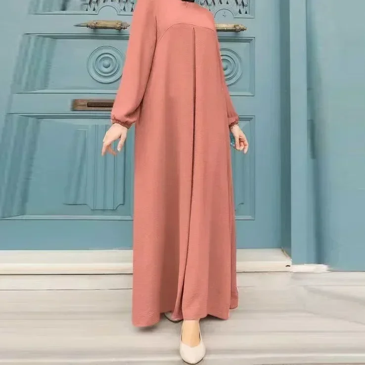 Fashion Islamic Clothing Spring Women Muslim Maxi Dress Lantern Sleeve Sundress Elegant Party Vestidos Oversized 2024