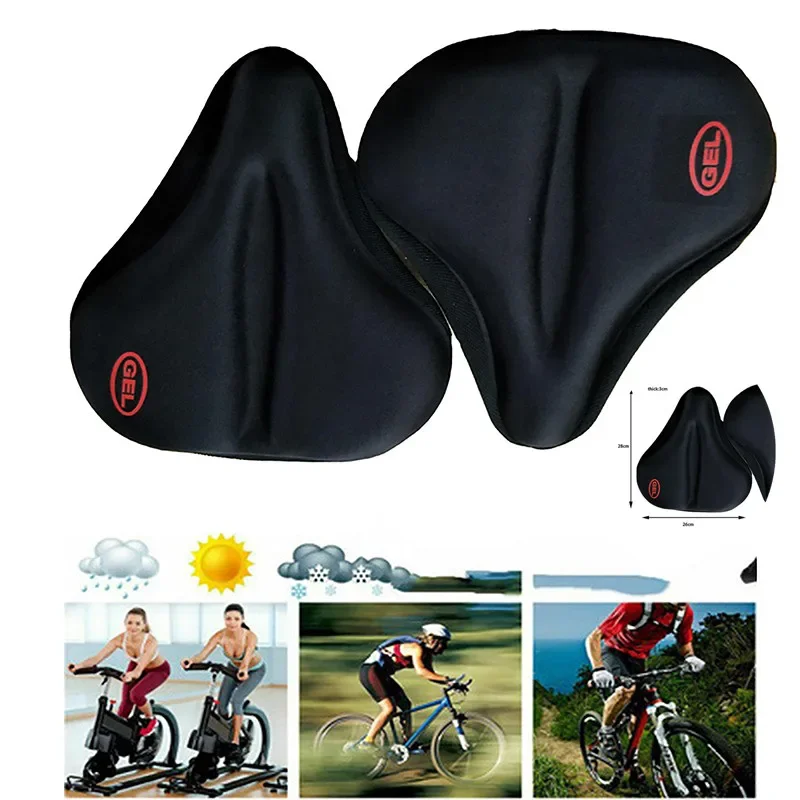 AliExpress NONE Bicycle  Cover Silicone Cushion Thickened Soft Mountain Bike Seat Cover Widen Comfortable Electric Vehicle Accessory