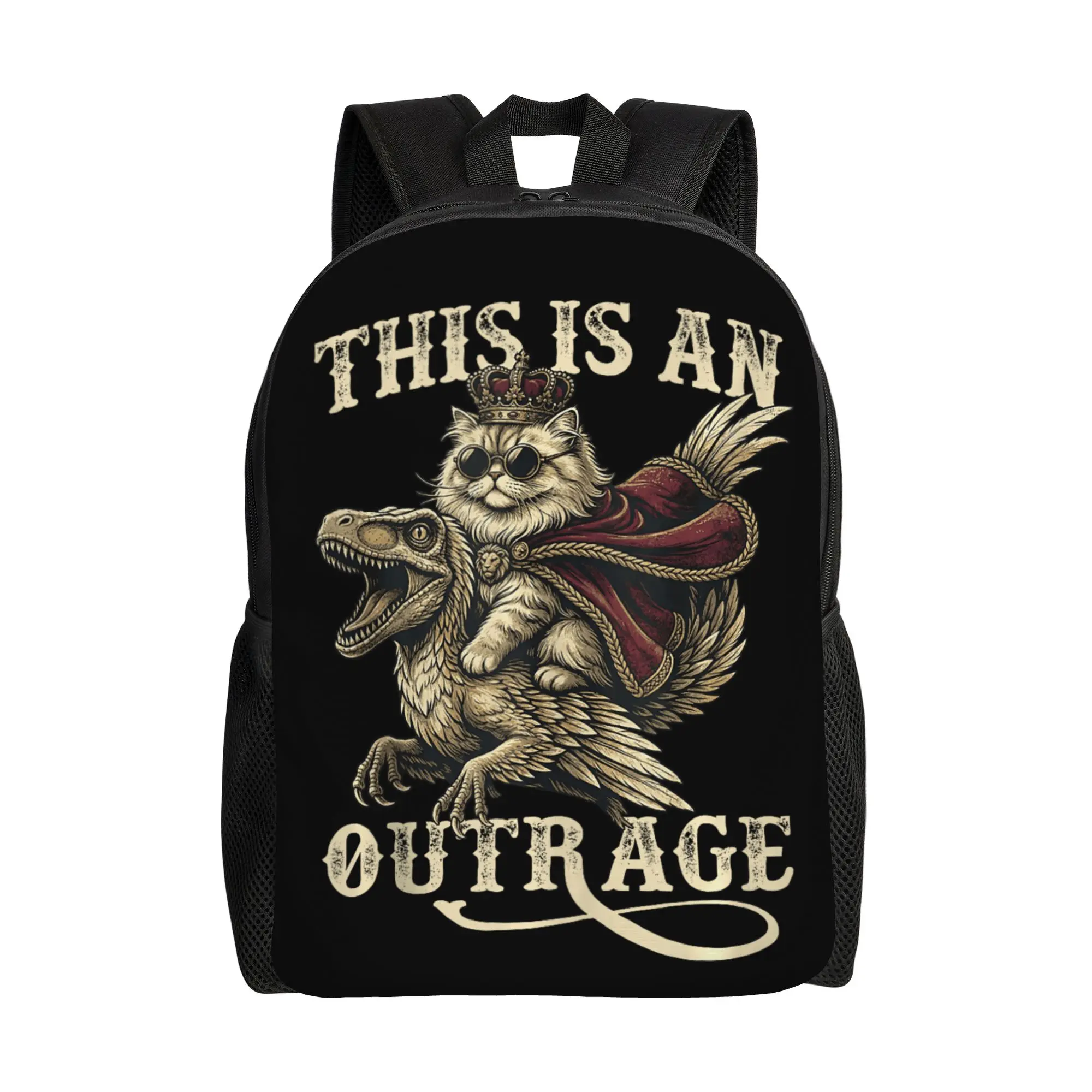 Goddammit Donut This is an Outrage Princess Cat Meme Backpack  Leisure Backpacks Unisex Outdoor Style Large School Bags