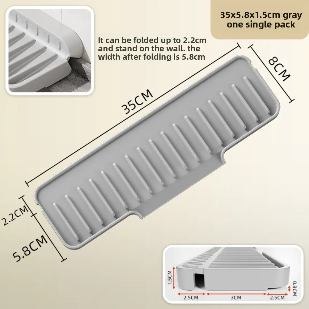 جديد المنحدر بالوعة استنزاف الوسادة سيليكون حافة ضيقة بالوعة المياه ماصة صينية المضادة للانزلاق سبلاش واقية كونترتوب استنزاف الوسادة المطبخ #1